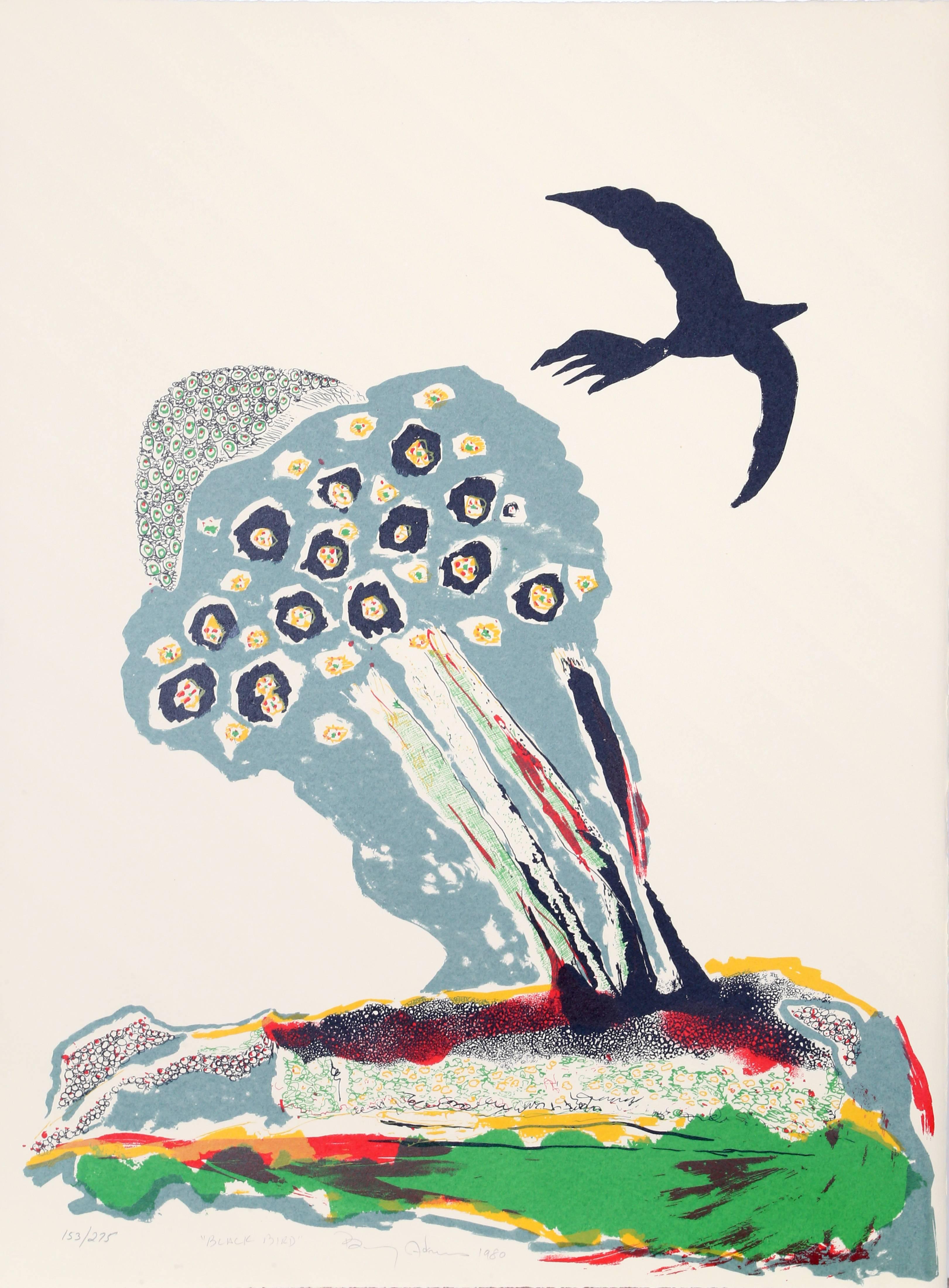 Benny Andrews Animal Print – Black Bird