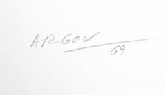 Minimalistischer abstrakter Siebdruck ohne Titel 1 von Michael Argov, 1969