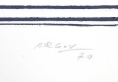 Minimalistischer abstrakter Siebdruck ohne Titel 4 von Michael Argov, 1969