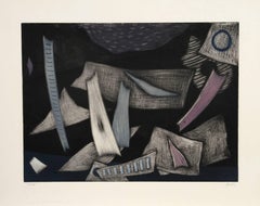 untitled 1, Signed Cubist Etching by Henri Goetz