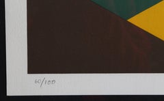 Serigrafia astratta geometrica, stampa di Walter Allner