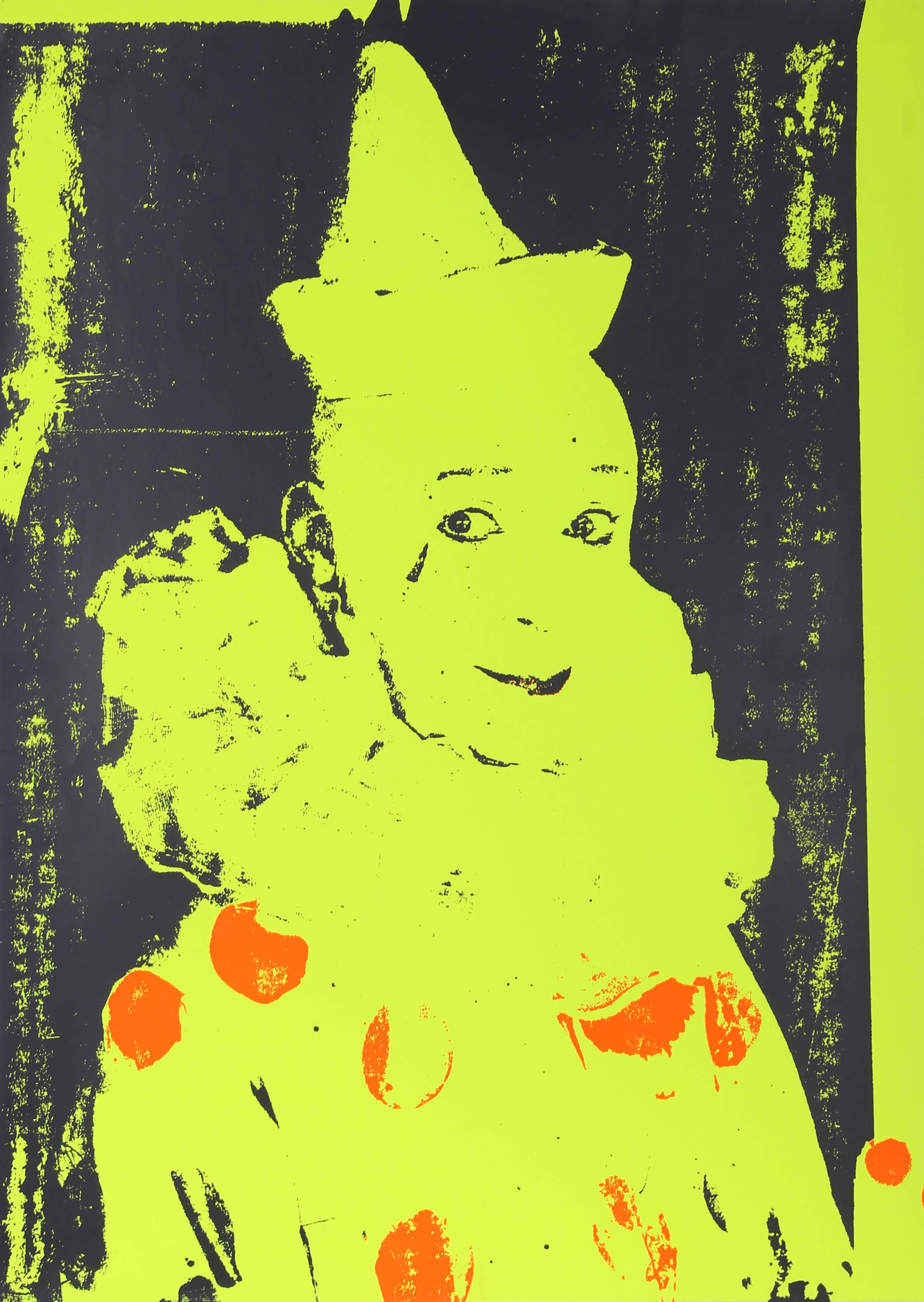 Artiste : Ford Beckman, américain (1952 - 2014)
Titre : Neon Clown (vert et orange)
Année : 1994
Médium : Sérigraphie, signé au verso
Edition : AP
Taille : 34 x 24,5 in. (86,36 x 62,23 cm)
