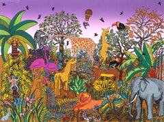 Jungle Scene, Silkscreen by Miguel García Ceballos