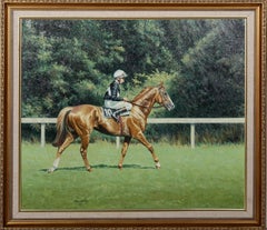 Lanfranco - Steve Cauthen up, peinture à l'huile de Roy Miller