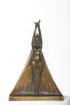 La Nuit, Art Deco Bronze Sculpture by Georges Lavroff