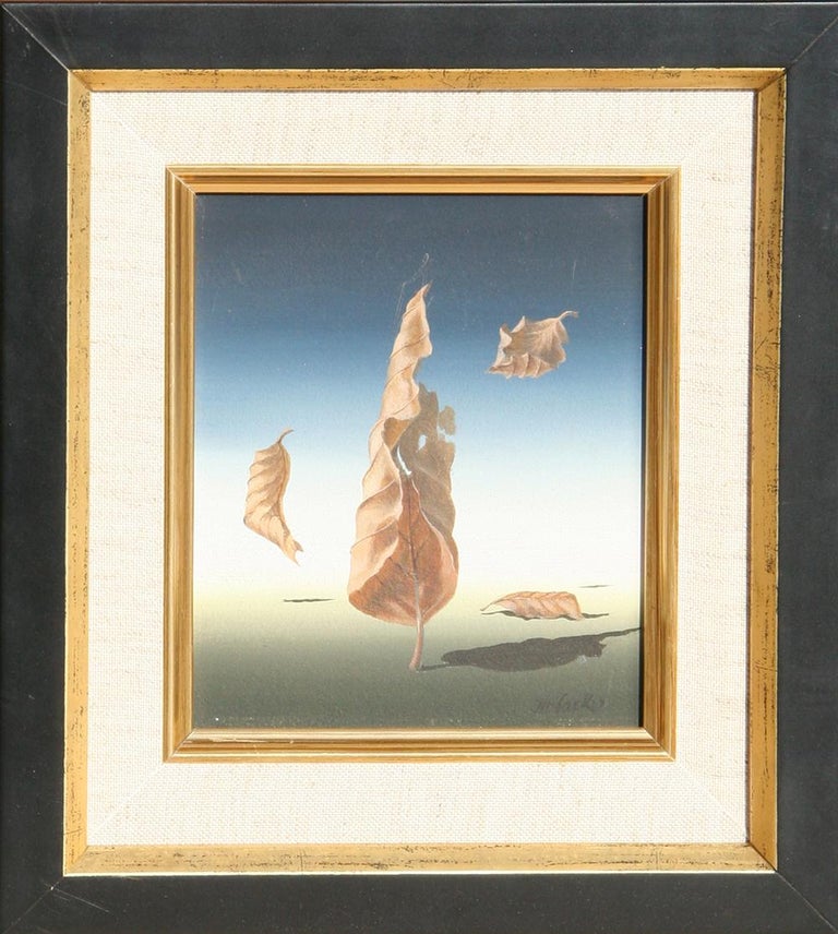 Norman Black Landscape Painting - "Autumn Leaves", Surrealist Painting by Norman C. Black