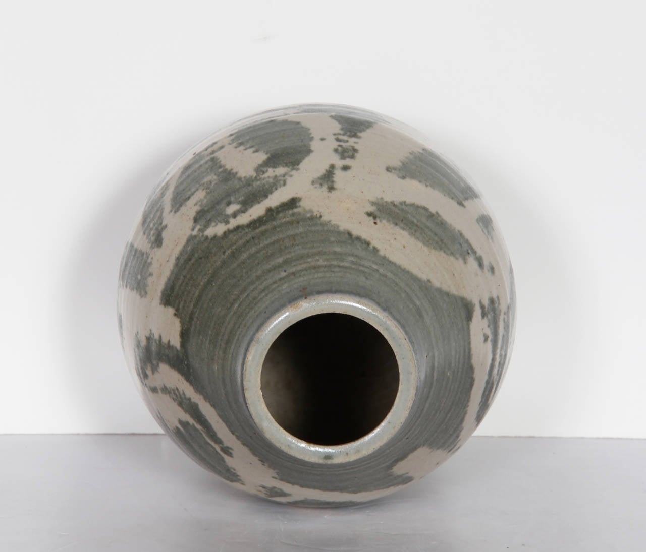 Glazed Green Ceramic Vase - Modern Sculpture by Unknown