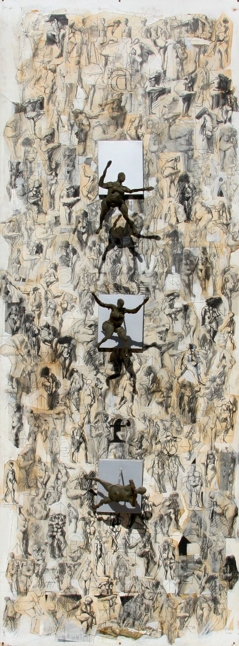 M. Mitchell Figurative Sculpture - Figures and Sculptures, 3-D Wall Sculpture in Plexi Box