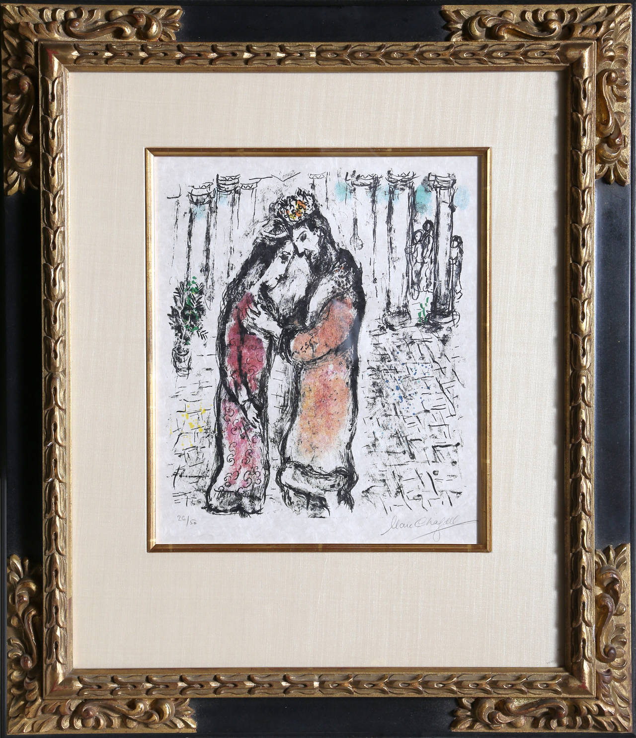 Marc Chagall Figurative Print - David and Bathsheba