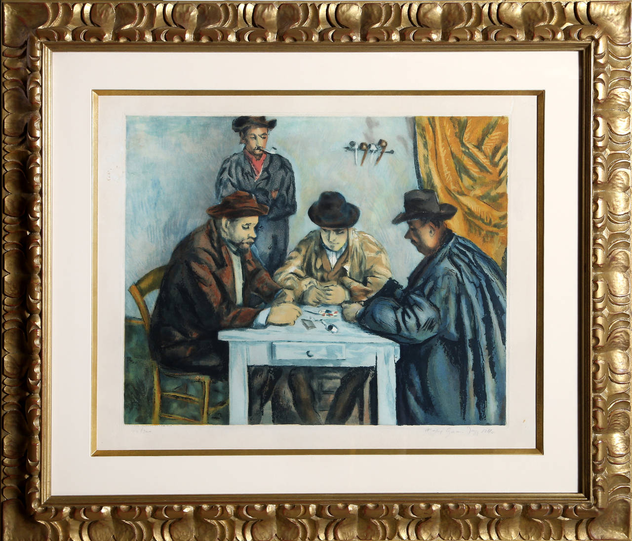 Les Jouers de Cartes (Die Kartenspieler), Aquatintaradierung nach Paul Cezanne