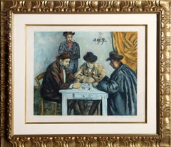 Antique Les Jouers de Cartes (The Card Players), Aquatint Etching After Paul Cezanne