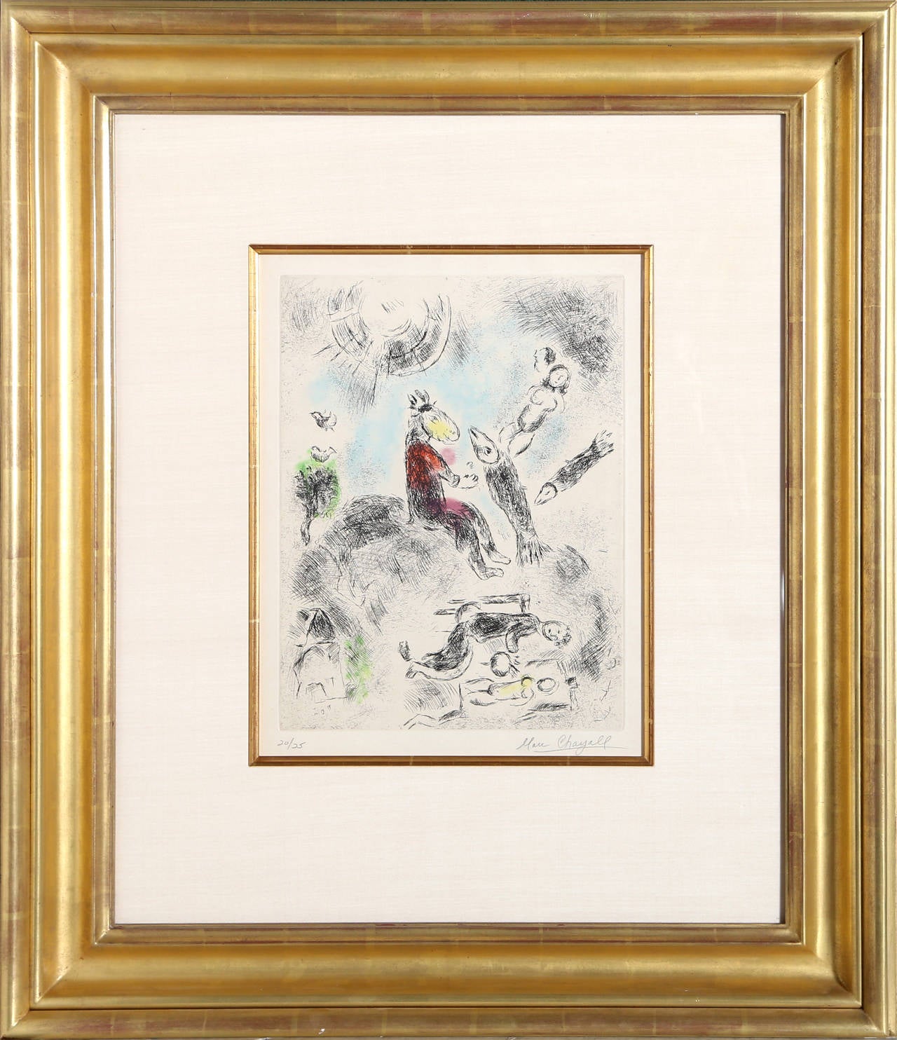 Marc Chagall Figurative Print - Celui qui dit les Choses sans Rien Dire (Cramer 99)