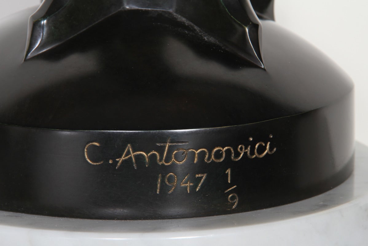 Búho dormido, escultura de bronce de Antonovici - El protegido de Brancusi en venta 1