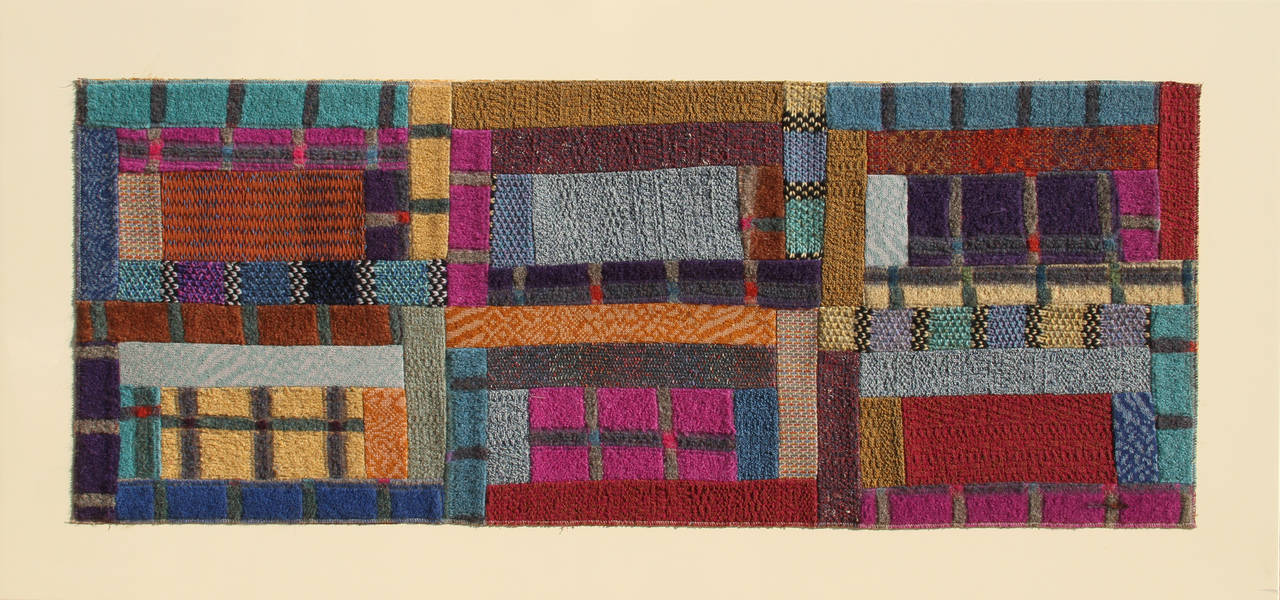 Tapisserie en laine de Missoni vers 1980. 
Artistics : Ottavio Missoni, Italien (1921 - 2013)
Titre : #3
Année : vers les années 1980
Moyen : Tapisserie de laine
Taille : 21 in. x 53 in. (53.34 cm x 134.62 cm)
Taille du cadre : 28.5 x 60.5