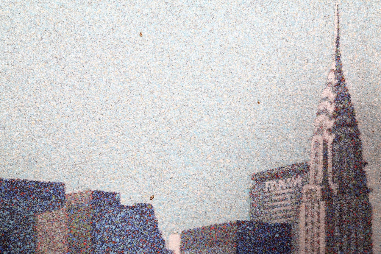 Small Skyline, New York City Painting - Gray Landscape Painting by Han Hsaing-ning