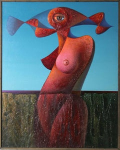 Nude Wader, Surreal Oil Painting by Dogan