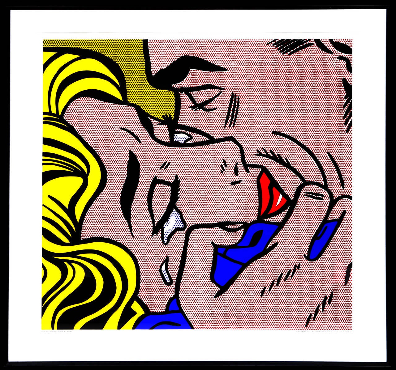 Roy Lichtenstein Portrait Print - Kiss V