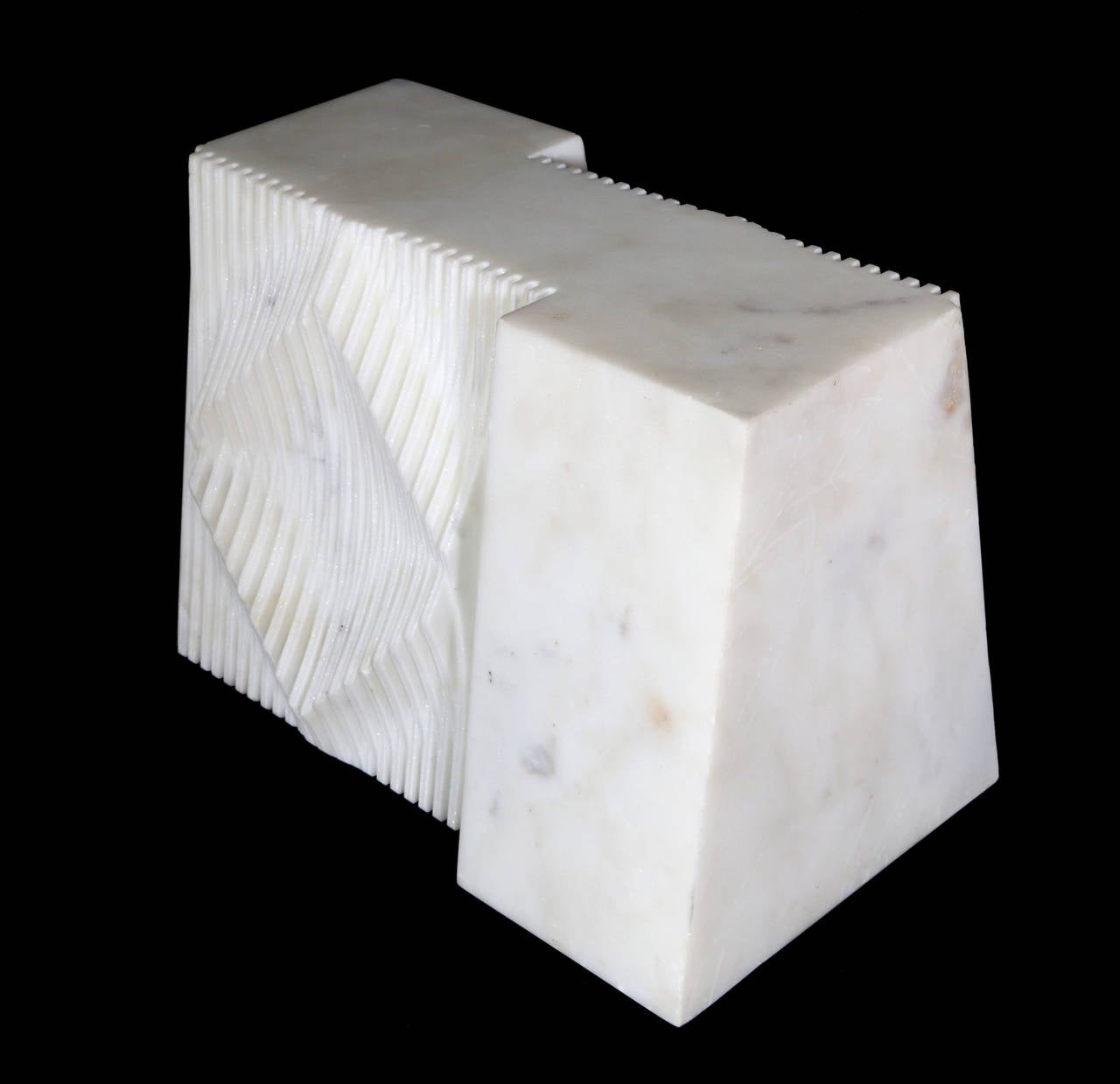 Untitled III, Unique White Marble Modern Sculpture 1972