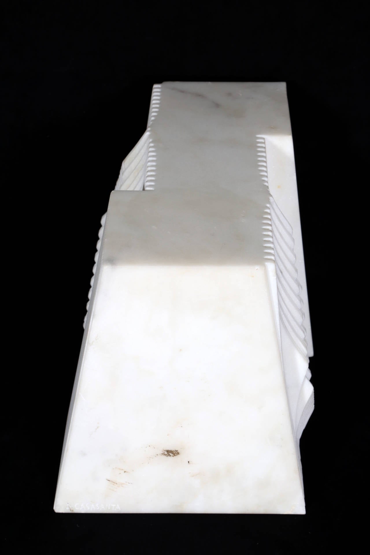 Untitled III, Unique White Marble Modern Sculpture 1972 For Sale 4