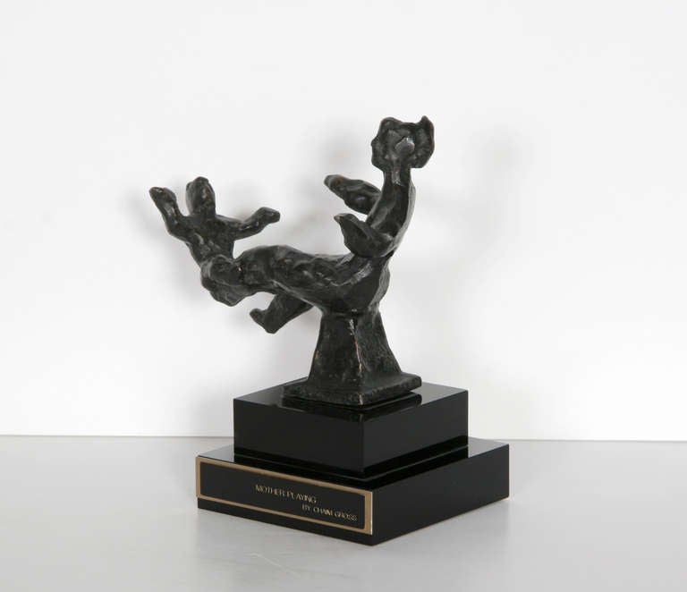 Mother Playing - Sculpture by Chaim Gross