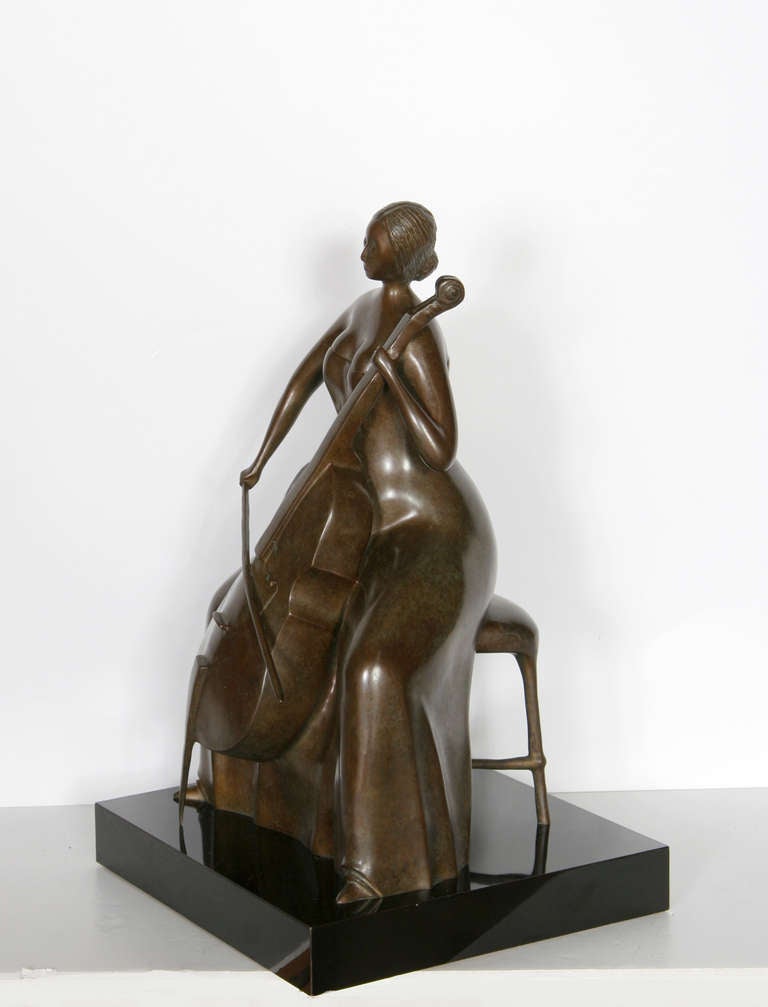 The Cellist - Sculpture by Branko Bahunek