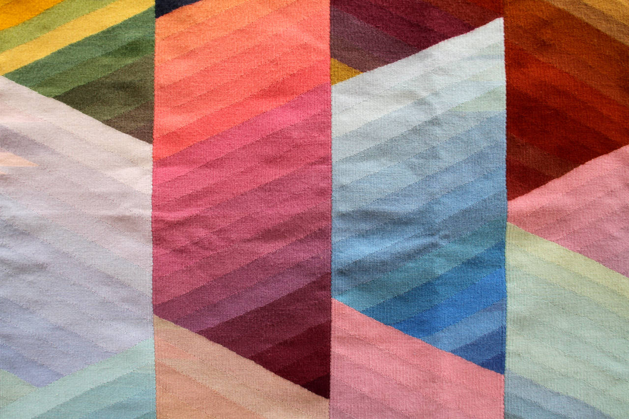 Tapis III, Unique Hand-woven and Hand-dyed Tapestry - Abstract Geometric Art by Diane Itter