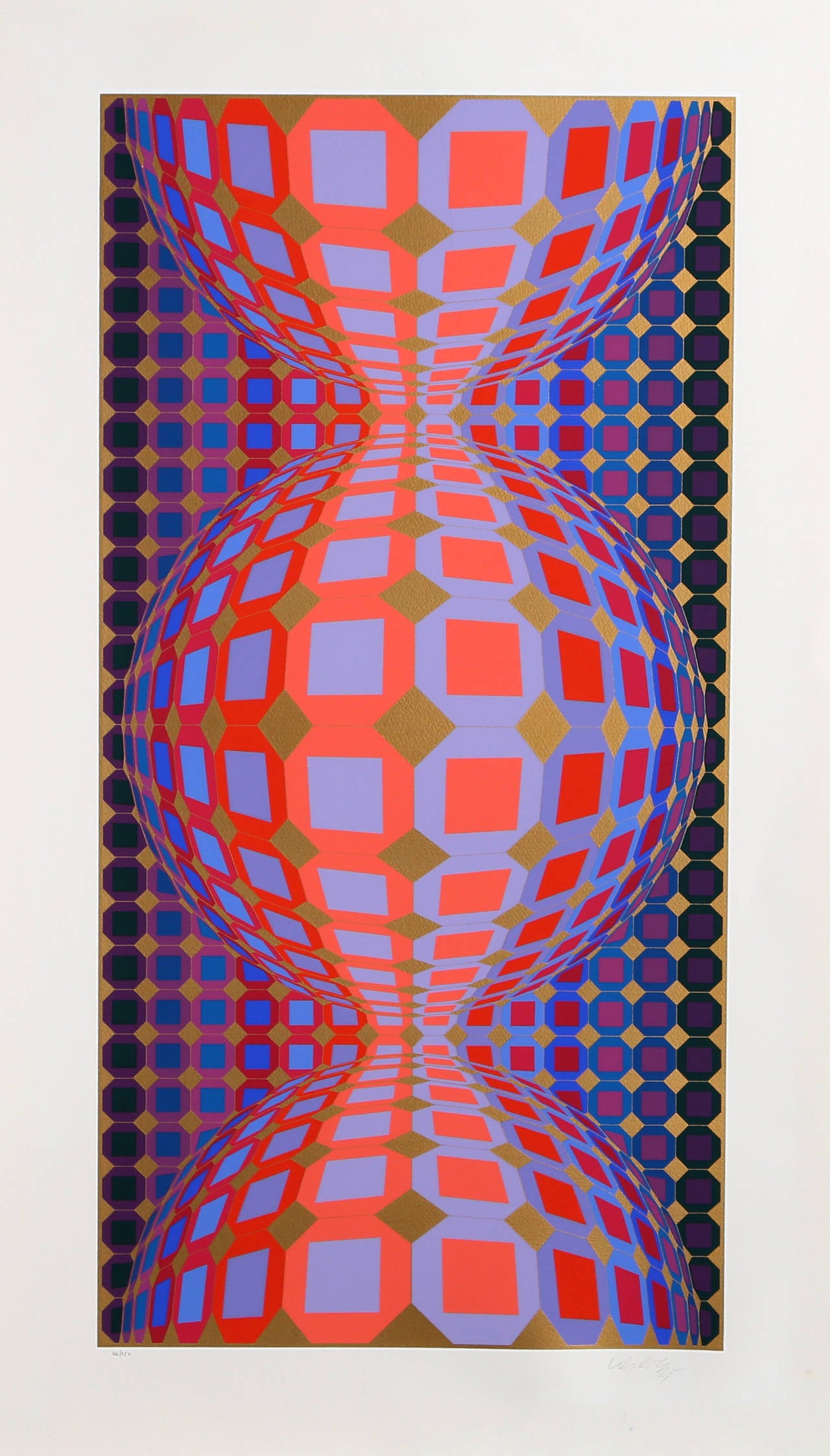 Victor Vasarely Abstract Print - Kaaba III