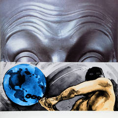 Eyebrows Furrowed Foreheads Figure With Globe