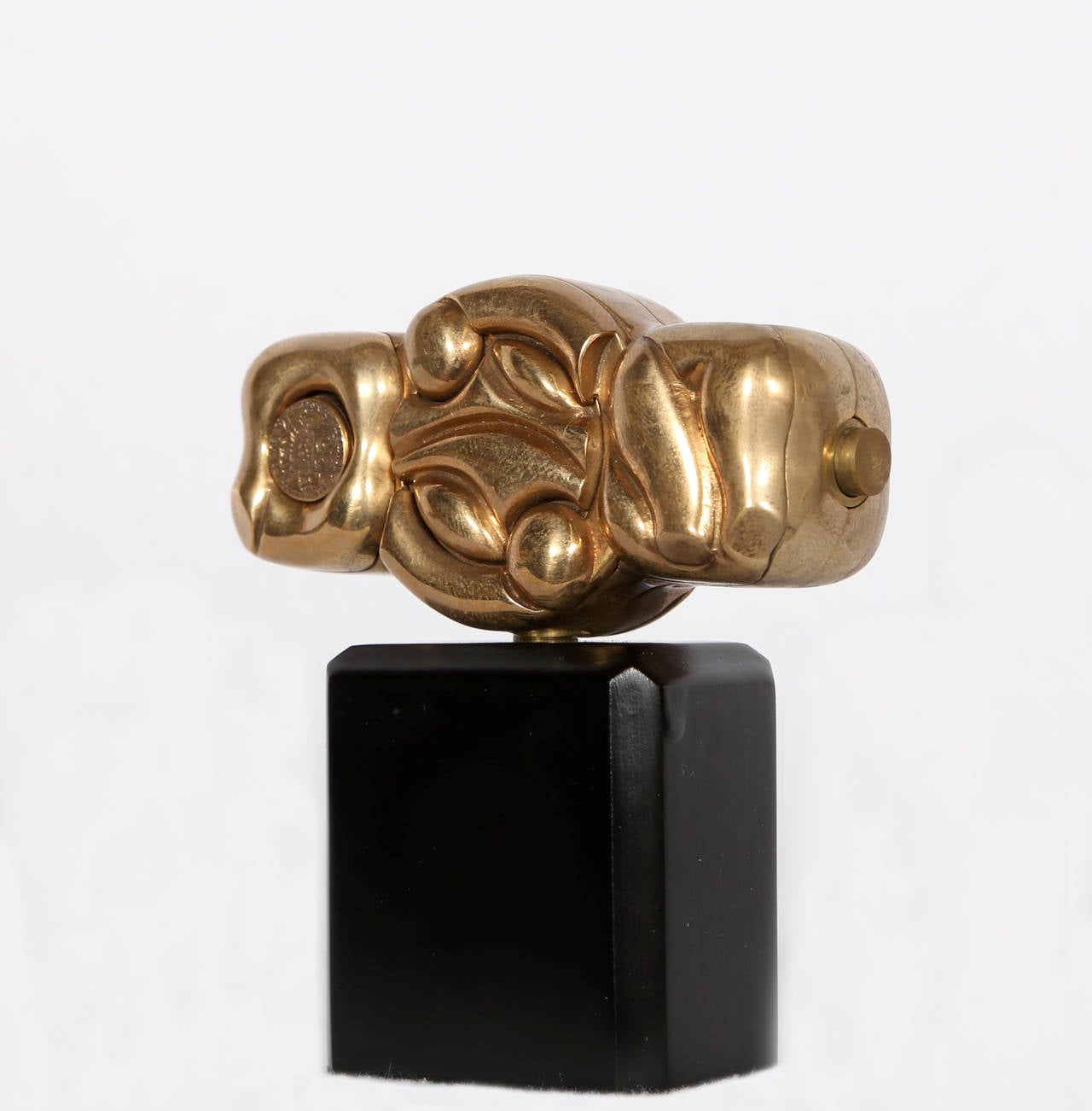 Maria B (Opus 303) - Gold Abstract Sculpture by Miguel Ortiz Berrocal