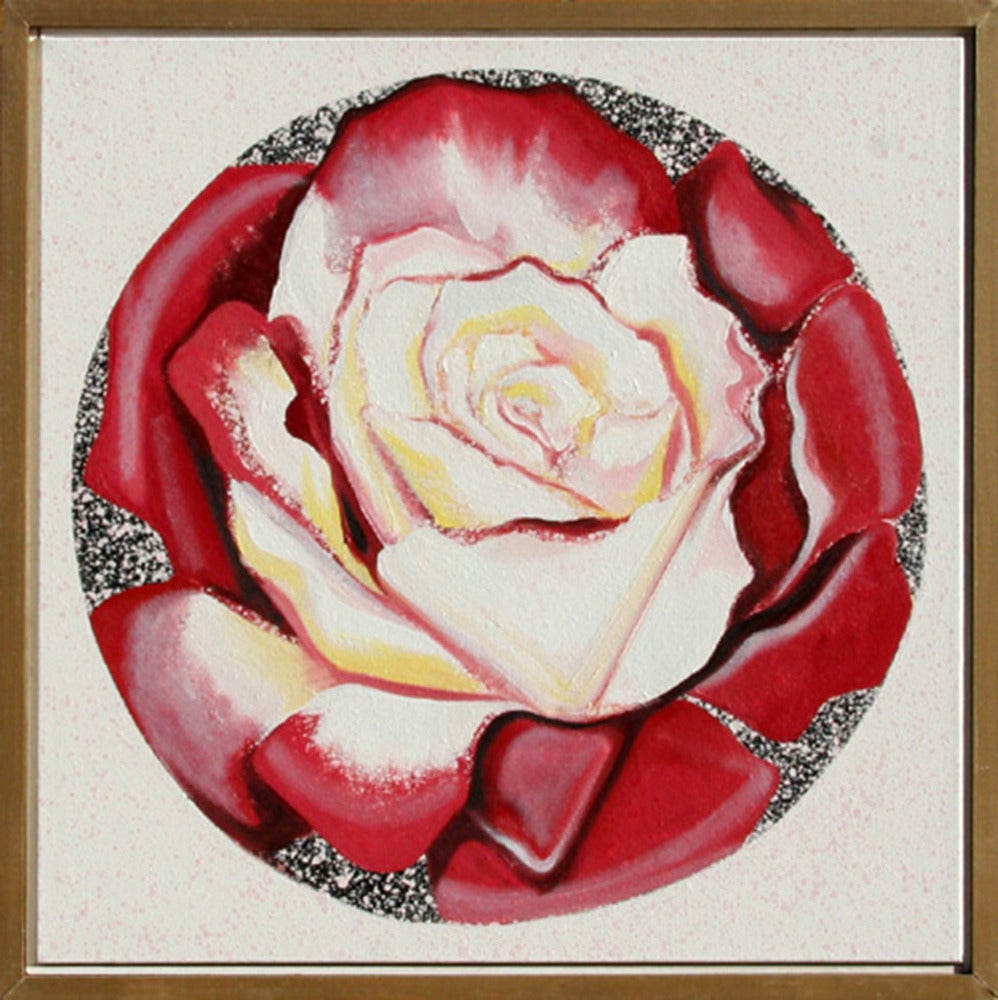 Lowell Nesbitt Red and White Rose, Painting For Sale at 1stdibs