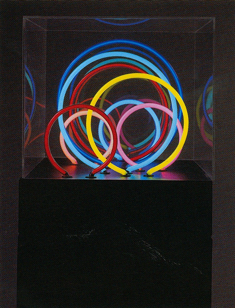 Rudi Stern Abstract Sculpture - Neon Rings