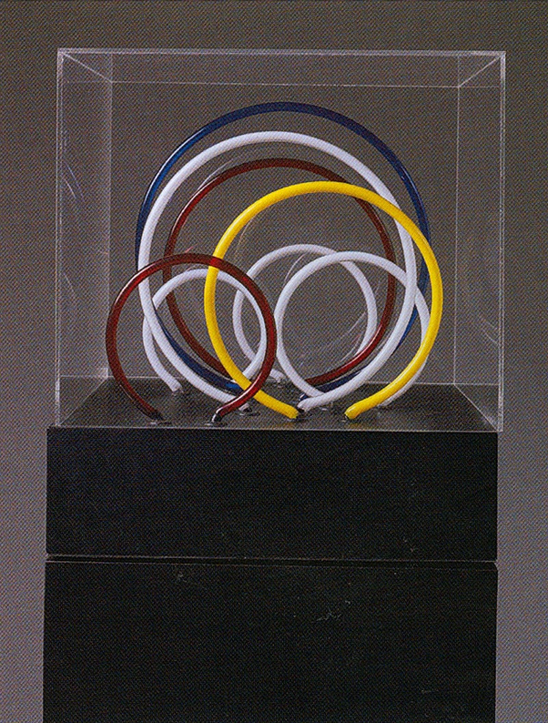 Neon Rings - Sculpture by Rudi Stern