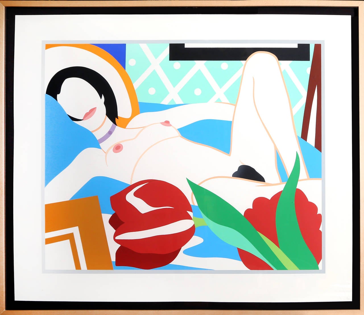 Tom Wesselmann Nude Print - Monica with Tulips