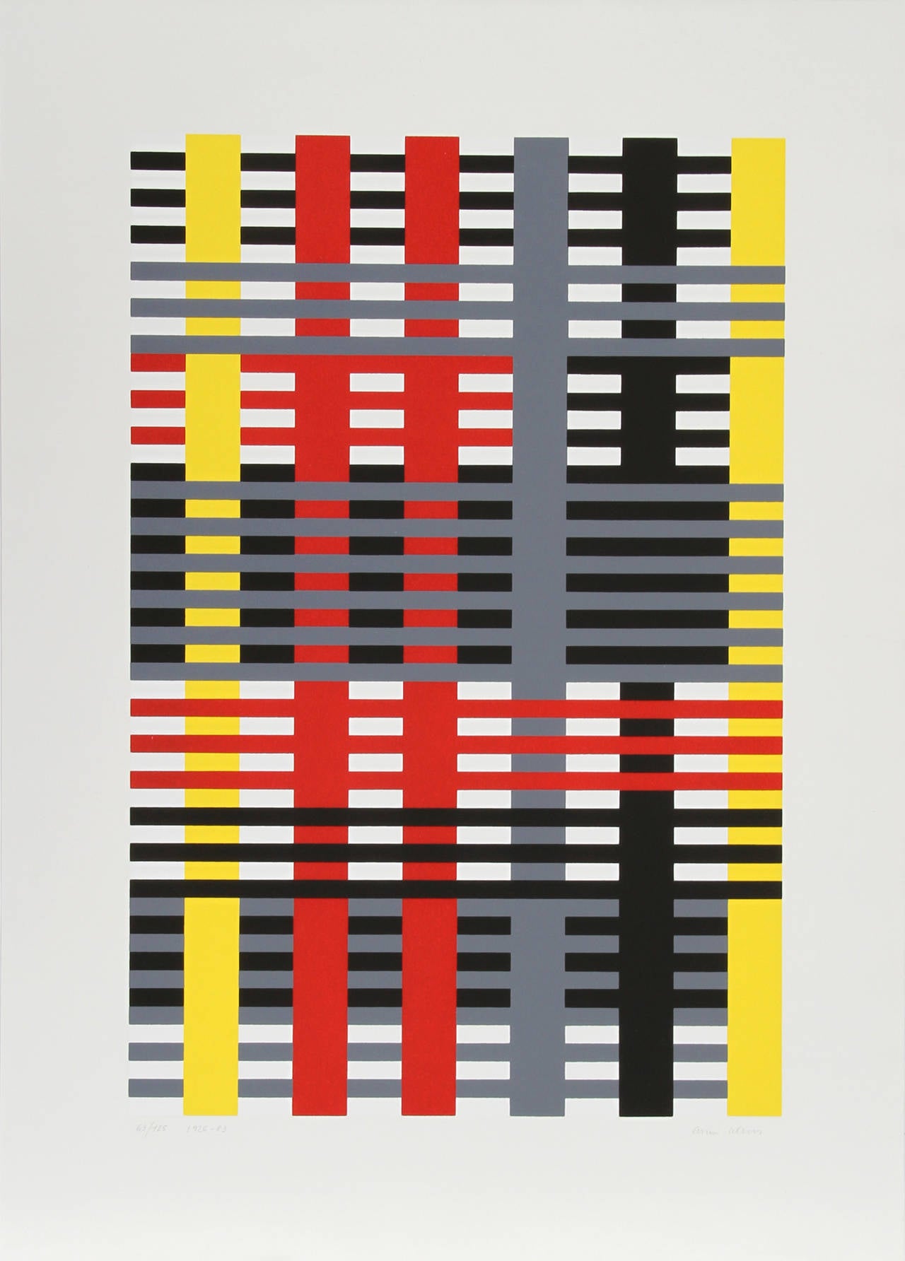 Anni Albers Abstract Print – Studie für unausgeführte Wandbehänge (Bauhaus)
