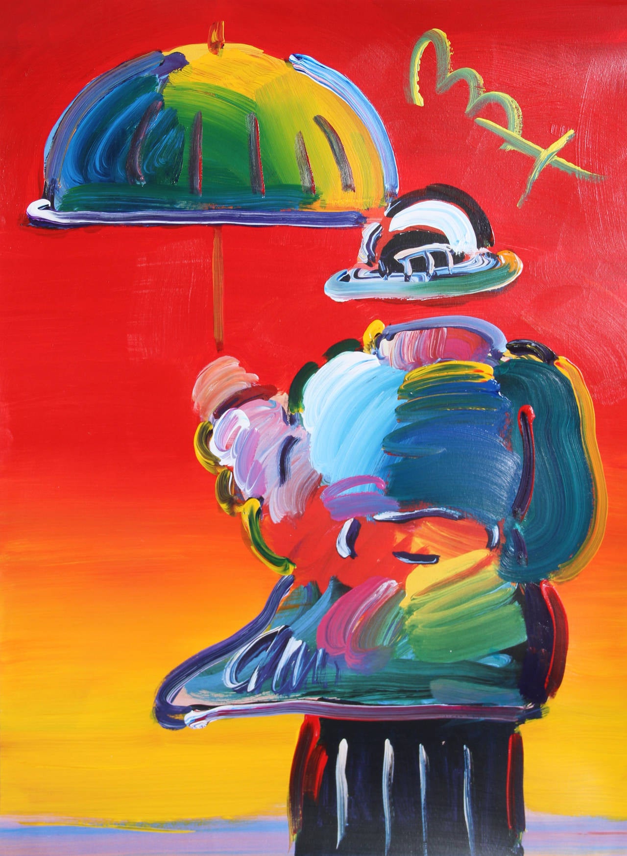 Peter Max Umbrella Man, Painting at 1stdibs