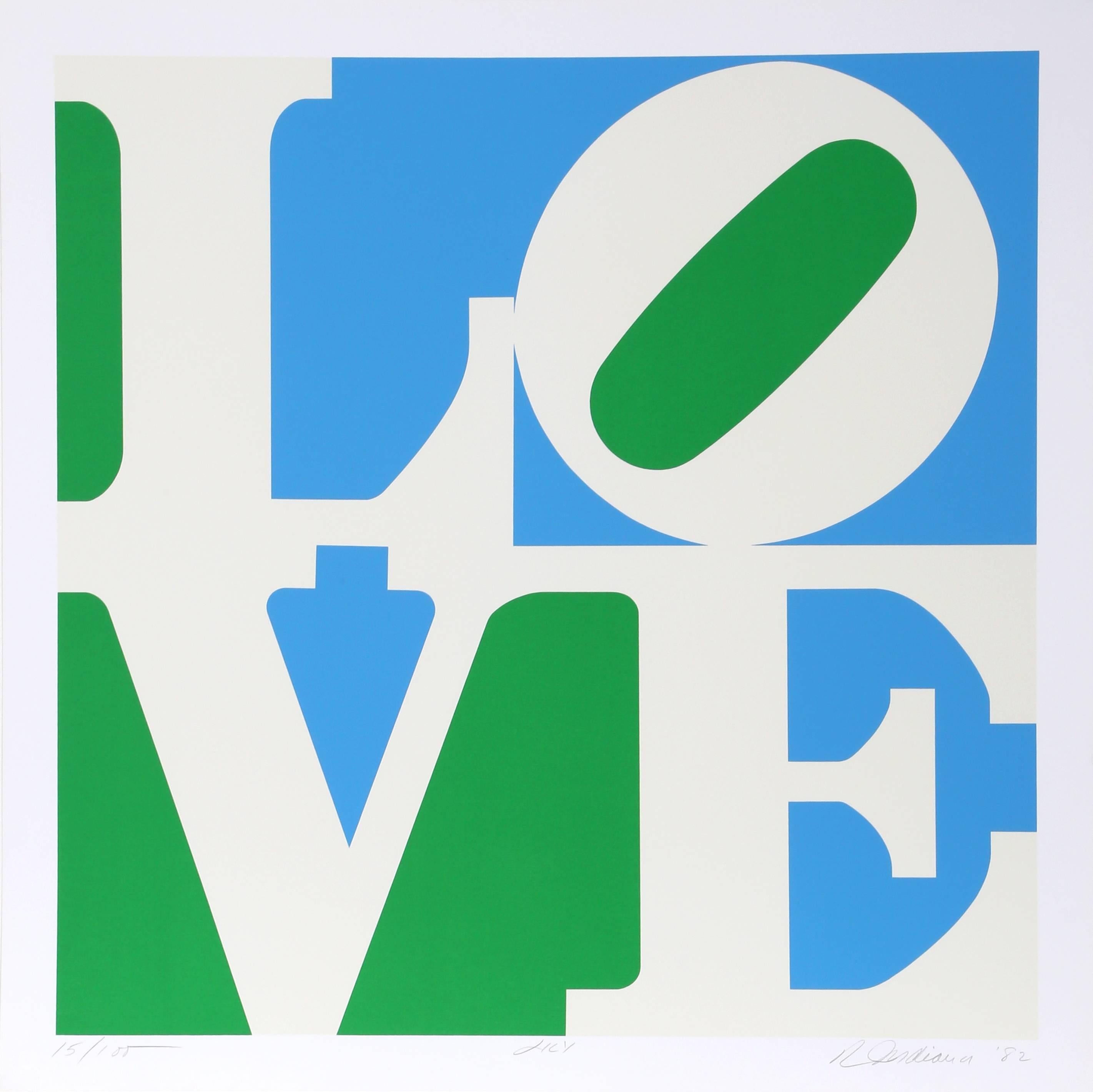 Künstler: Robert Indiana:: Amerikaner (1928 - )
Titel: Der Garten der Liebe (Sechser-Suite)
Jahr: 1982
Mittel: Folge von sechs Serigrafien auf Fabriano-Papier:: jeweils mit Bleistift signiert und nummeriert
Auflage: 15/100
Größe von jedem: 26::5 x
