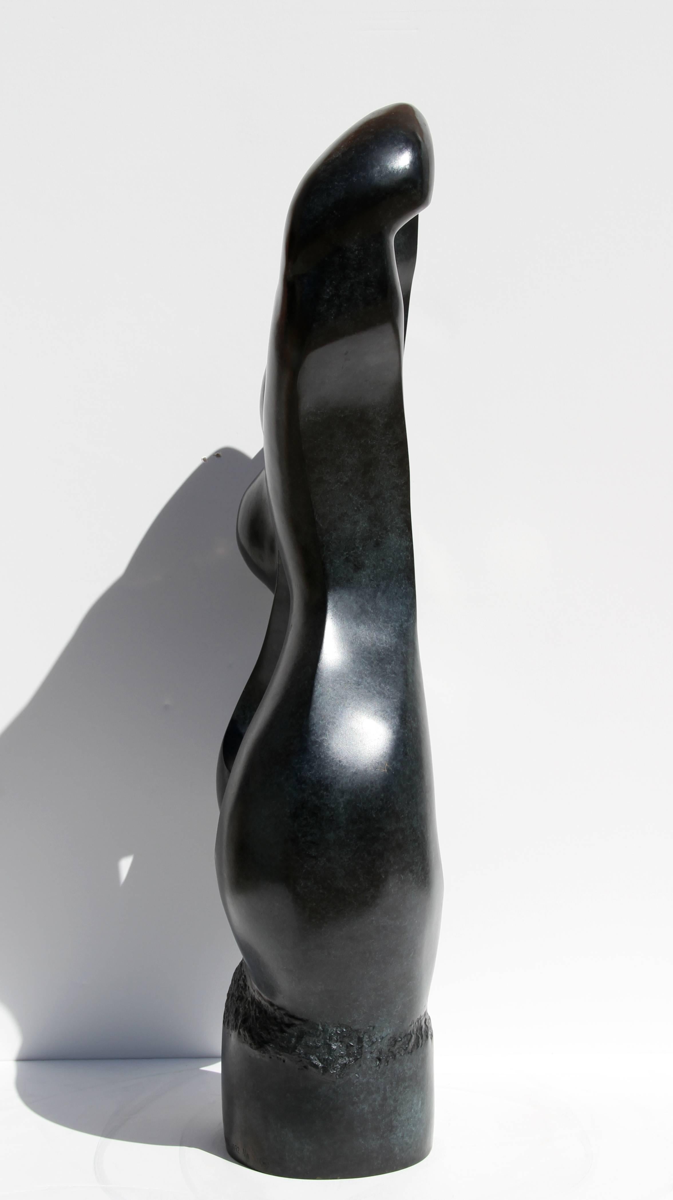 Abstract Female Form - Gold Figurative Sculpture by Ellen Brenner-Sorensen