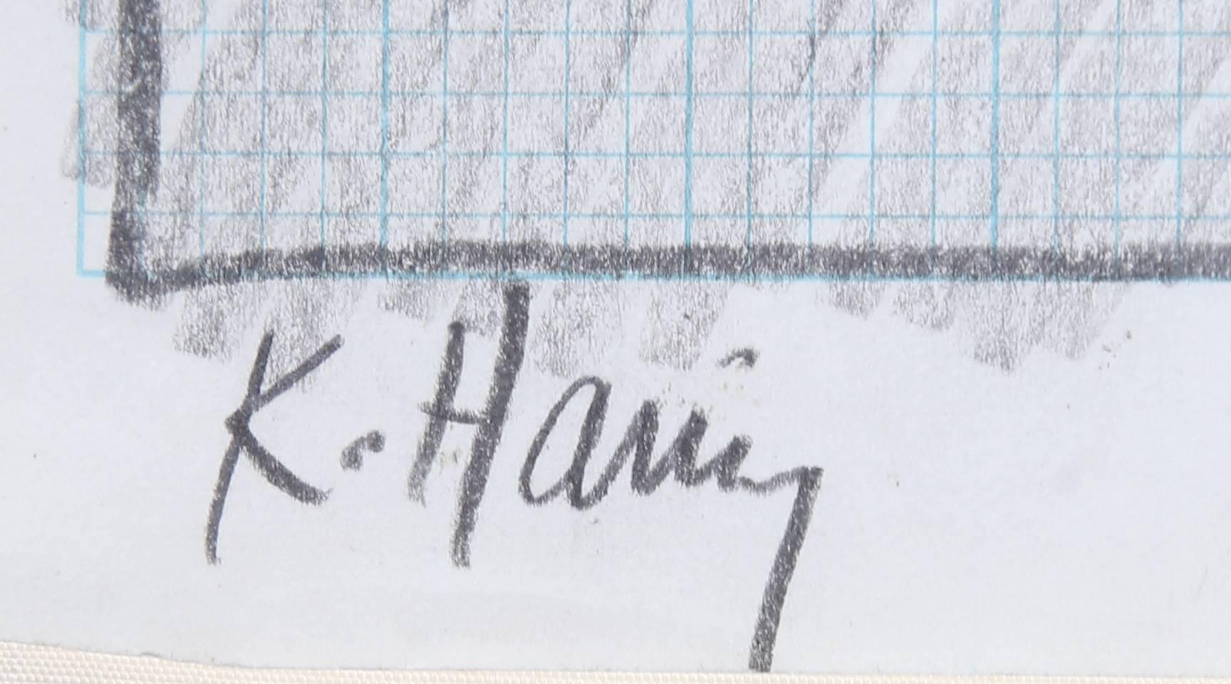 Selbstbildnis (Penis):: Original-Bleistiftzeichnung von Keith Haring 1