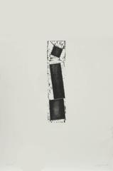 Signed Black and White Abstract Minimalist Woodcut by Joel Shapiro