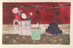 Nature Morte avec Fleurs, Lithographie von Rene Genis