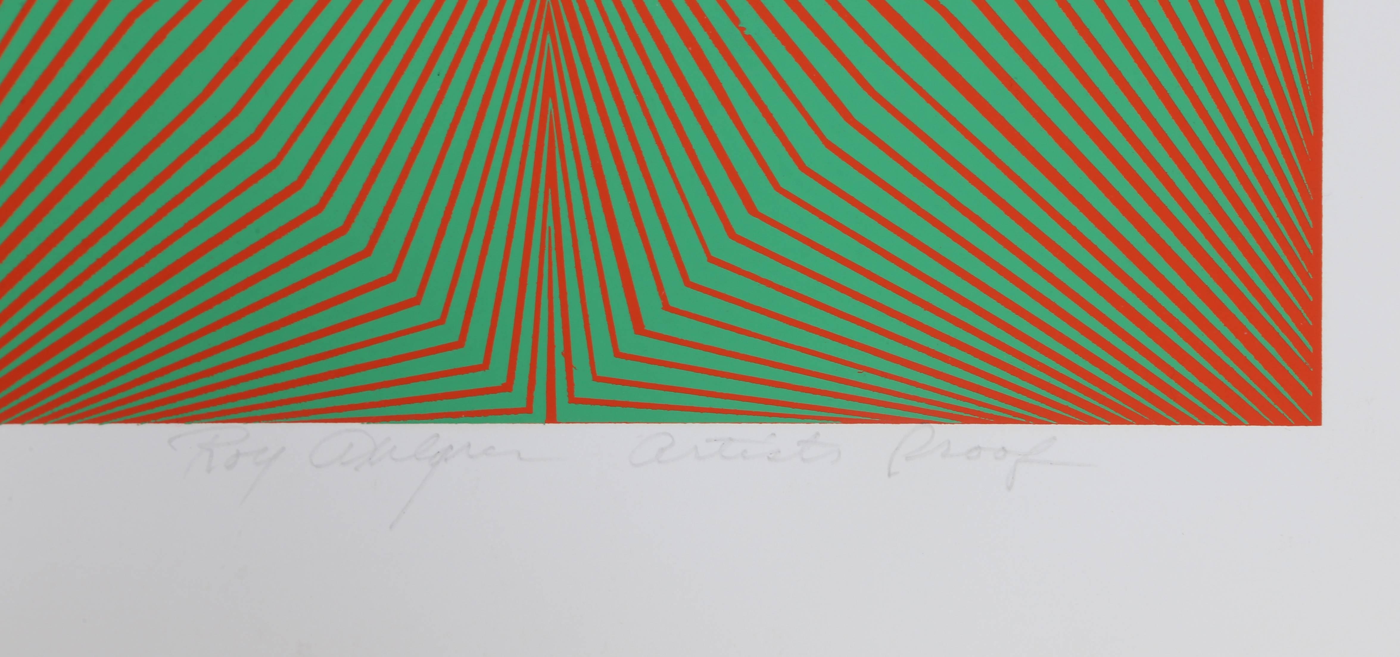 Artist: Roy Ahlgren, American (1927 - 2011)
Title: Galaxy V
Year: 1969
Medium: Silkscreen, signed in pencil
Edition: AP
Image Size: 17 x 17 inches
Size: 20 x 20 in. (51.44 x 50.8 cm)