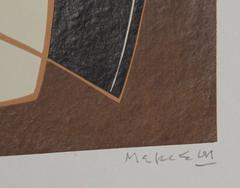 I from La Magnanerie de la Ferrage, Cubist Linocut by Alberto Magnelli