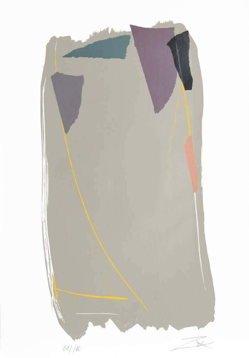 Grey Sweep II, Abstract Expressionist Screenprint by Larry Zox
