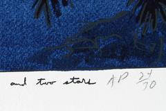 Three Quarter Moon - Two Evening Stars, Lithograph by Bill Beckley