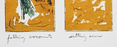 Falling Coconut Setting Sun, signierte Volkskunst-Lithographie von Bill Beckley