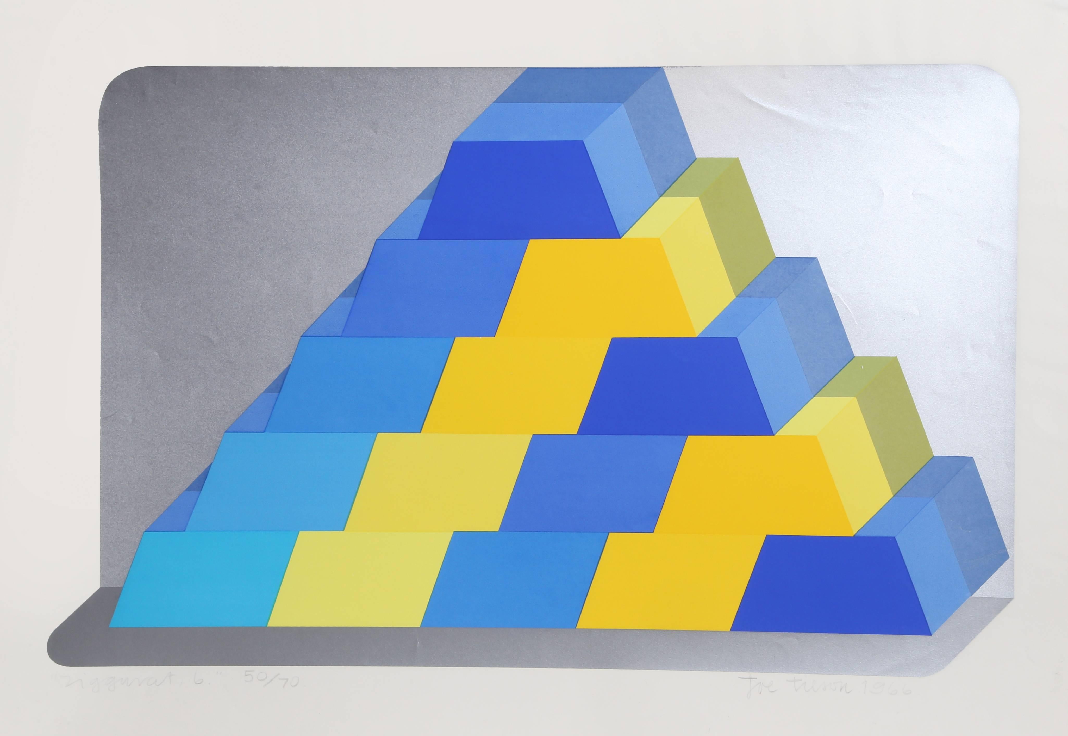 Joe Tilson Abstract Print - Ziggurat 6