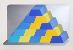 Ziggurat 6, sérigraphie géométrique abstraite de Joe Tilson