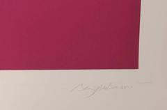 Gravure abstraite géométrique non déchiffrée de Barry Nelson