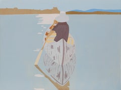Good Afternoon 2 (Gray Rowboat), Unique Monotype on Canvas by Alex Katz
