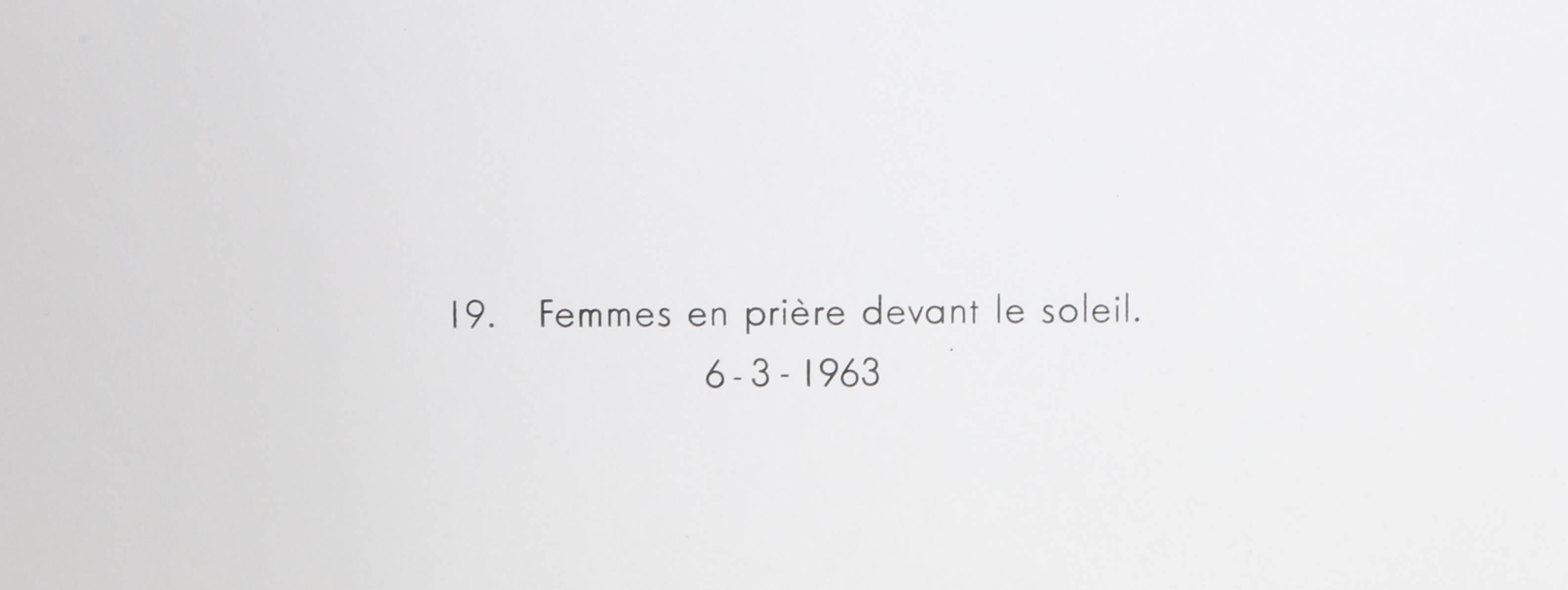 Cartones 19: Femmes en priere devant le soleil, by Joan Miro - Print by Joan Miró